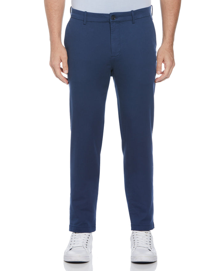 Slim Fit Dobby Flat Front Stretch Chino (Dark Denim) 