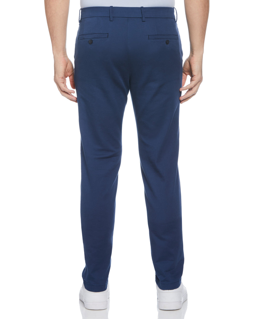 Slim Fit Dobby Flat Front Stretch Chino (Dark Denim) 