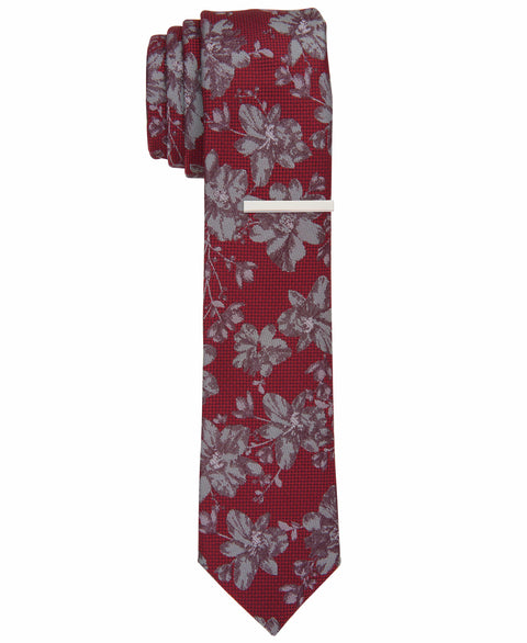 Tanner Floral Slim Tie (Red) 