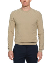 Tech Geometric Pattern Long Sleeve Crew Sweater (Aluminum) 