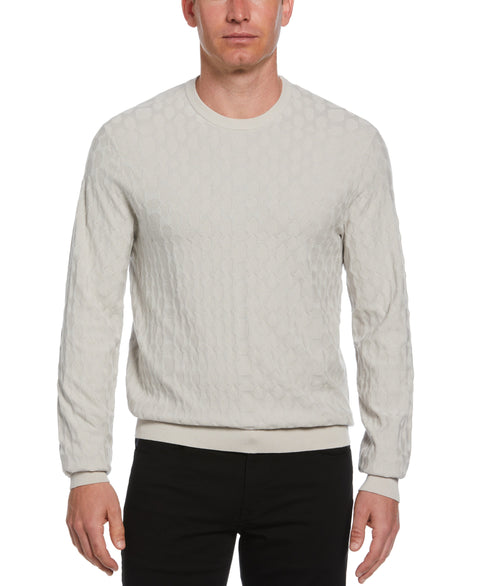 Tech Knit Geo Print Crew Neck Sweater (Vapor Blue) 