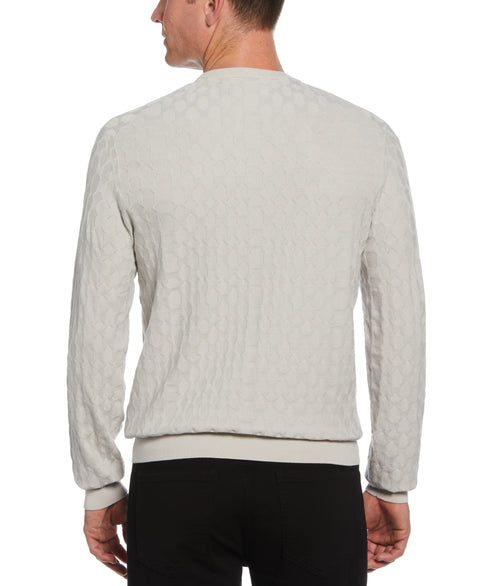 Tech Knit Geo Print Crew Neck Sweater (Vapor Blue) 