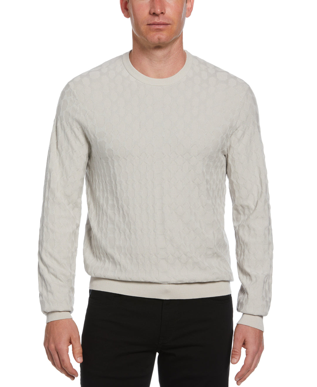 Tech Knit Geo Print Crew Neck Sweater (Vapor Blue) 