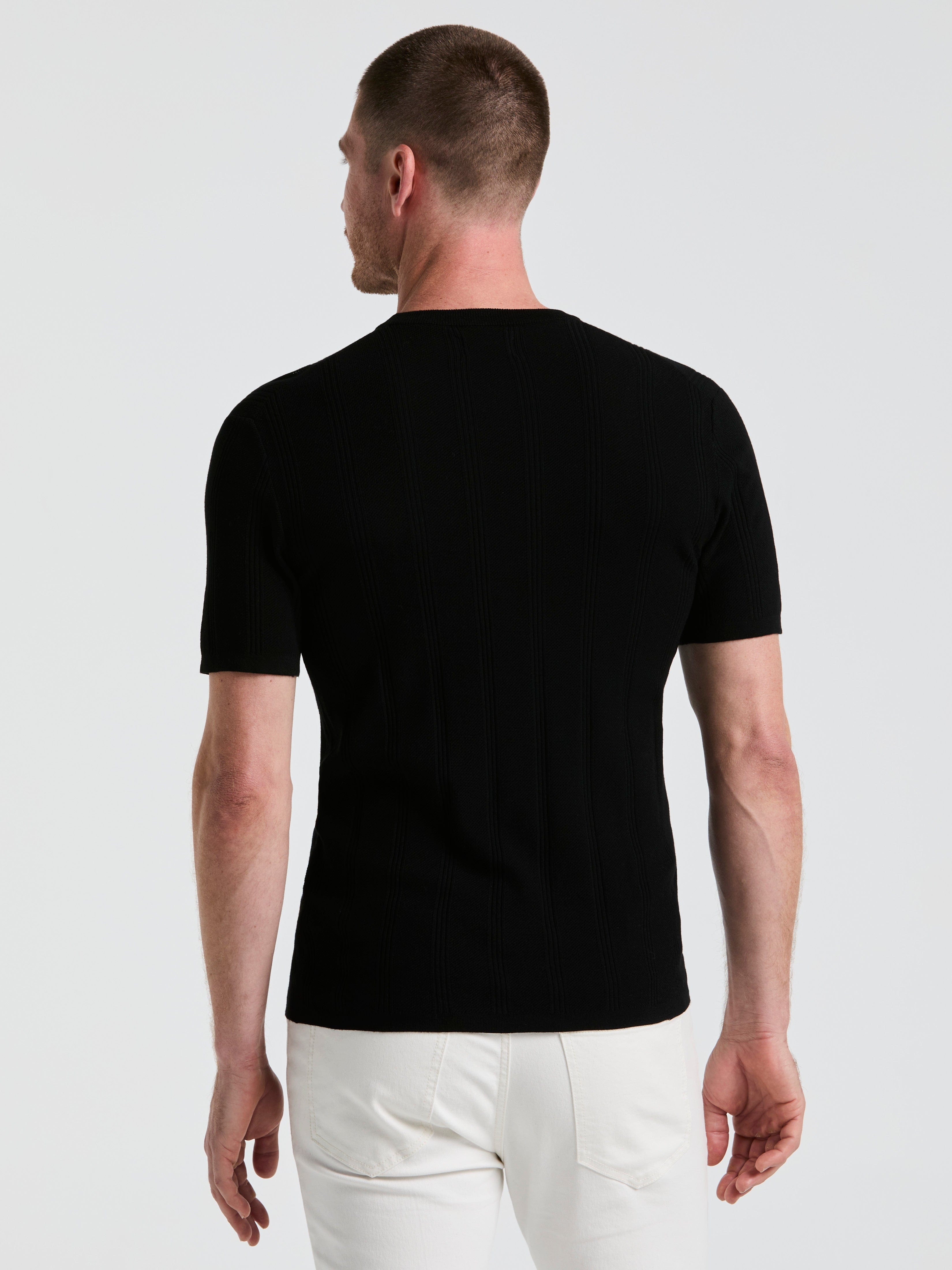 Tech Knit Mesh Striped Crew Neck Shirt – Perry Ellis
