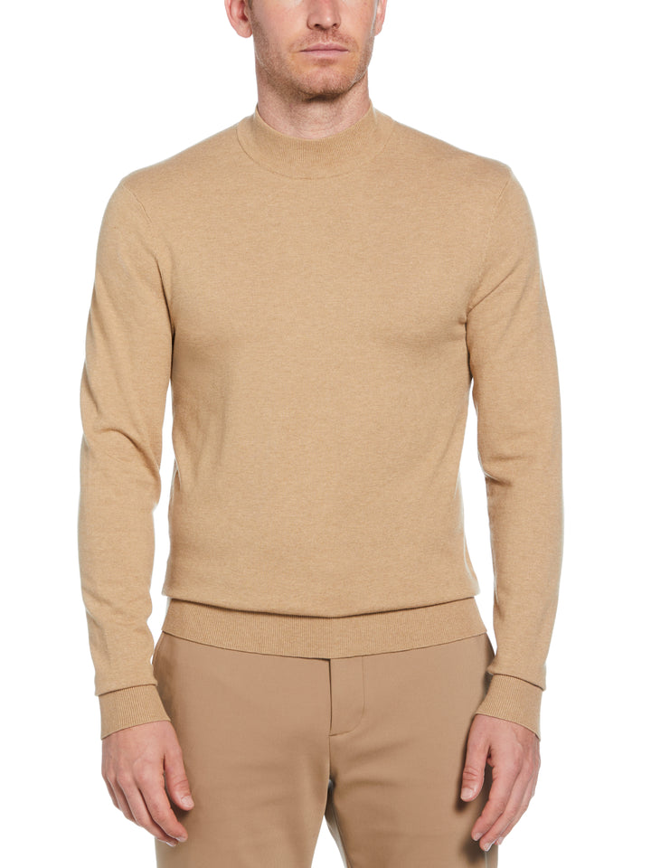 Tech Mock Neck Pullover Sweater (Camel Heather) 