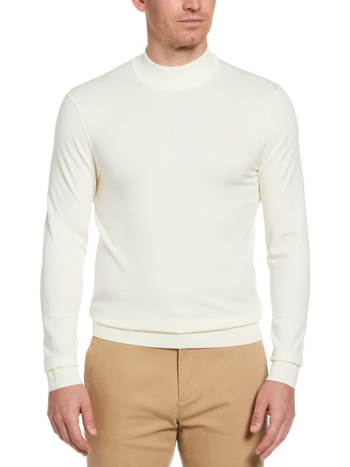 Tech Mock Neck Pullover Sweater (Egret) 