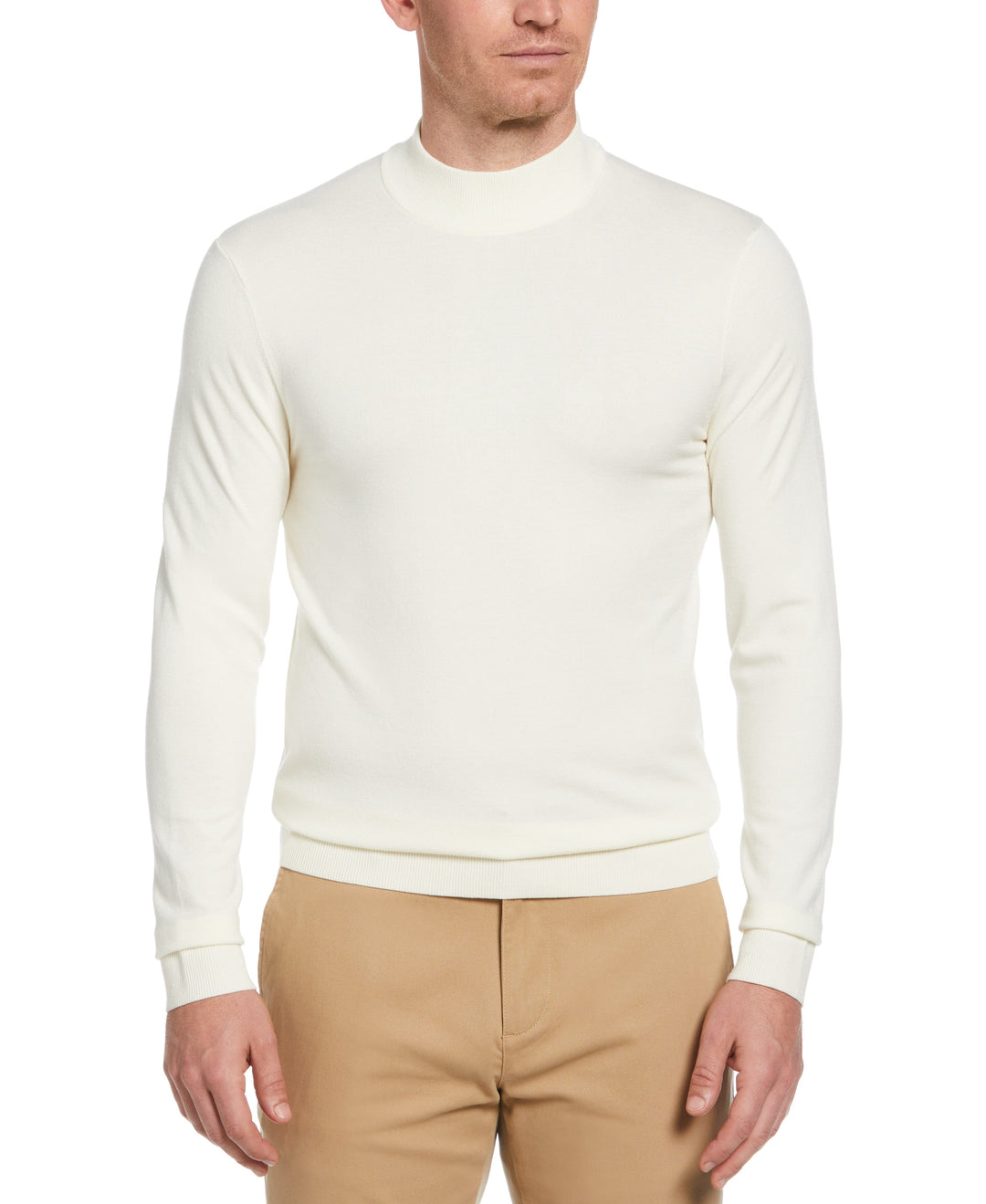 Tech Mock Neck Pullover Sweater (Egret) 