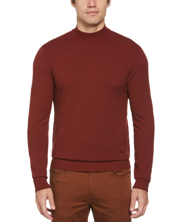 Tech Mock Neck Pullover Sweater (Fired Brick) 