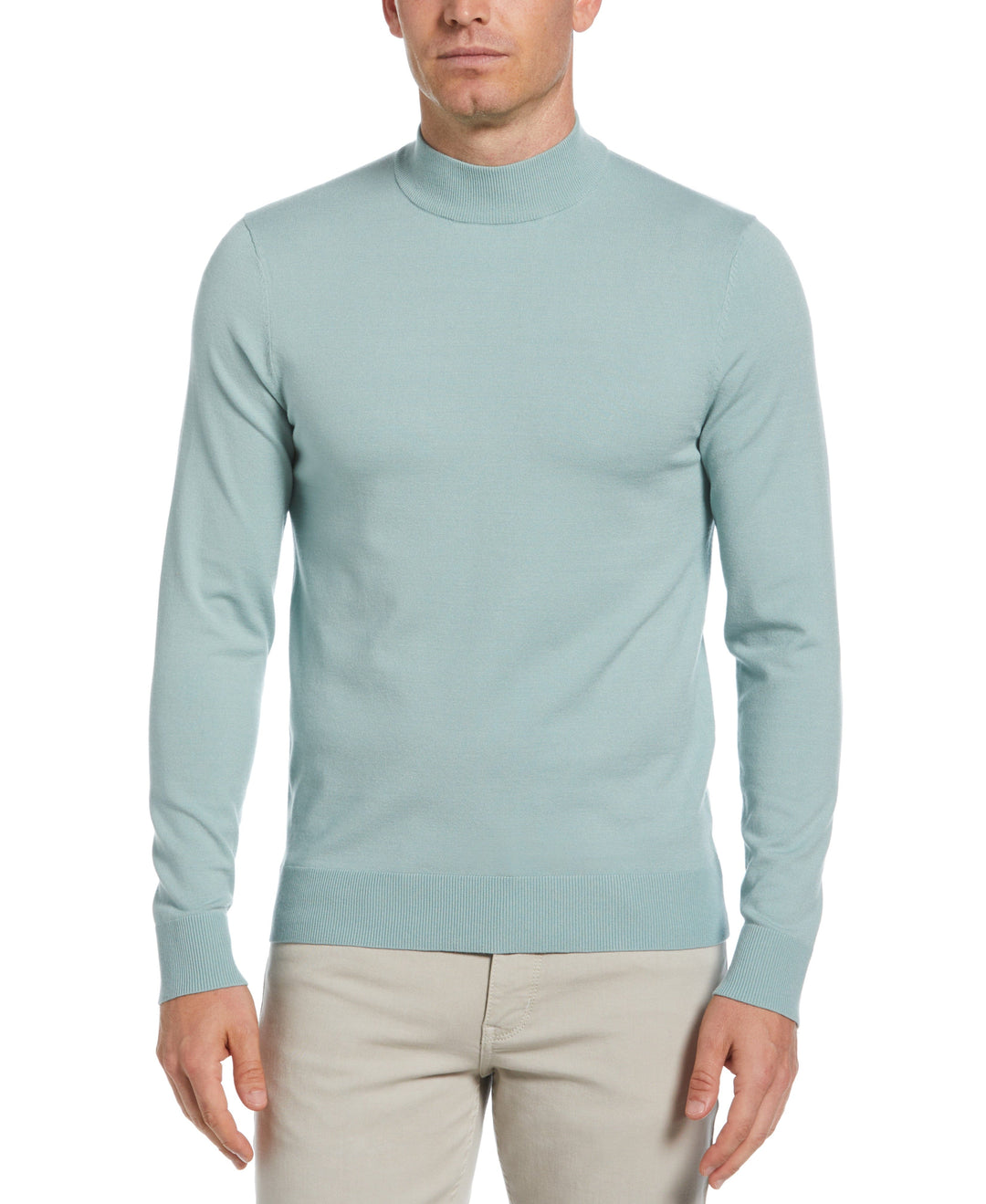 Tech Mock Neck Pullover Sweater (Gray Mist) 