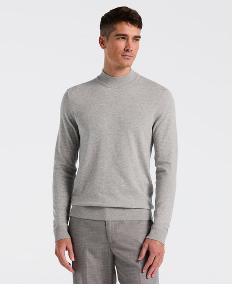 Tech Mock Neck Pullover Sweater (Quiet Gray Heather) 