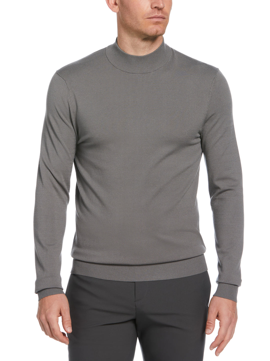 Tech Mock Neck Pullover Sweater (Steel Gray) 