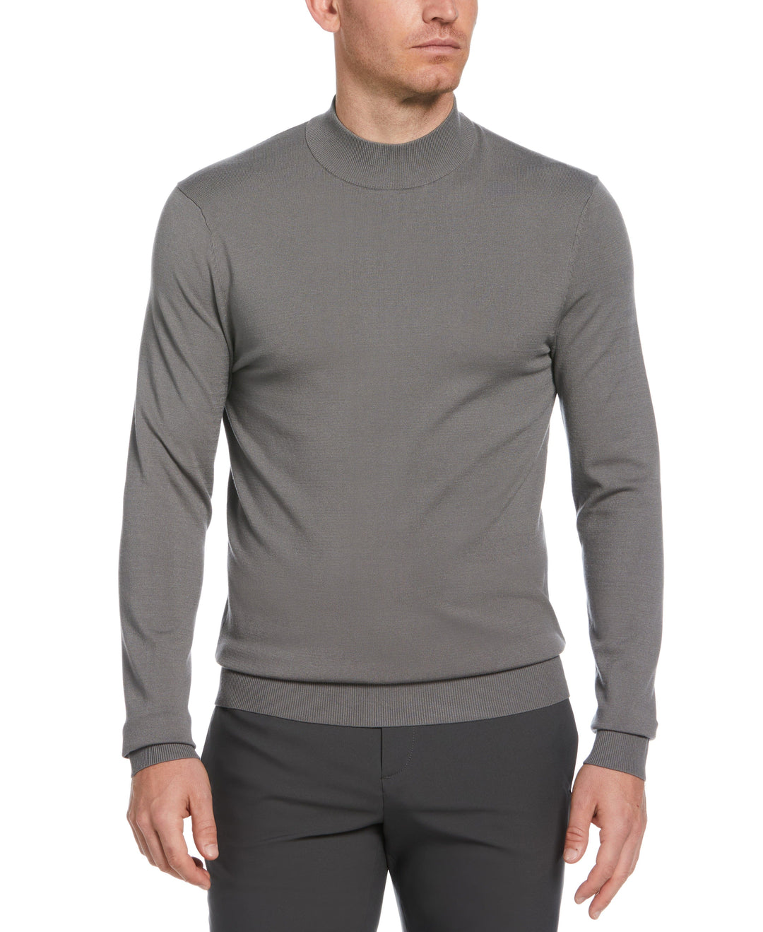 Tech Mock Neck Pullover Sweater (Steel Gray) 