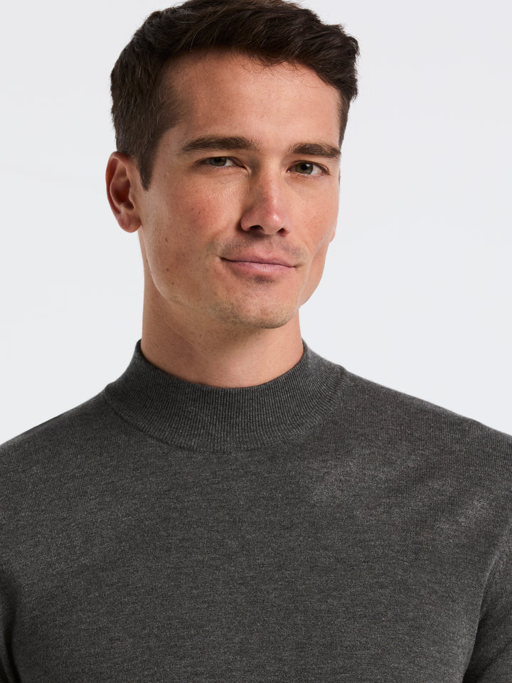 Tech Mock Neck Pullover Sweater (Lava Smoke Htr) 