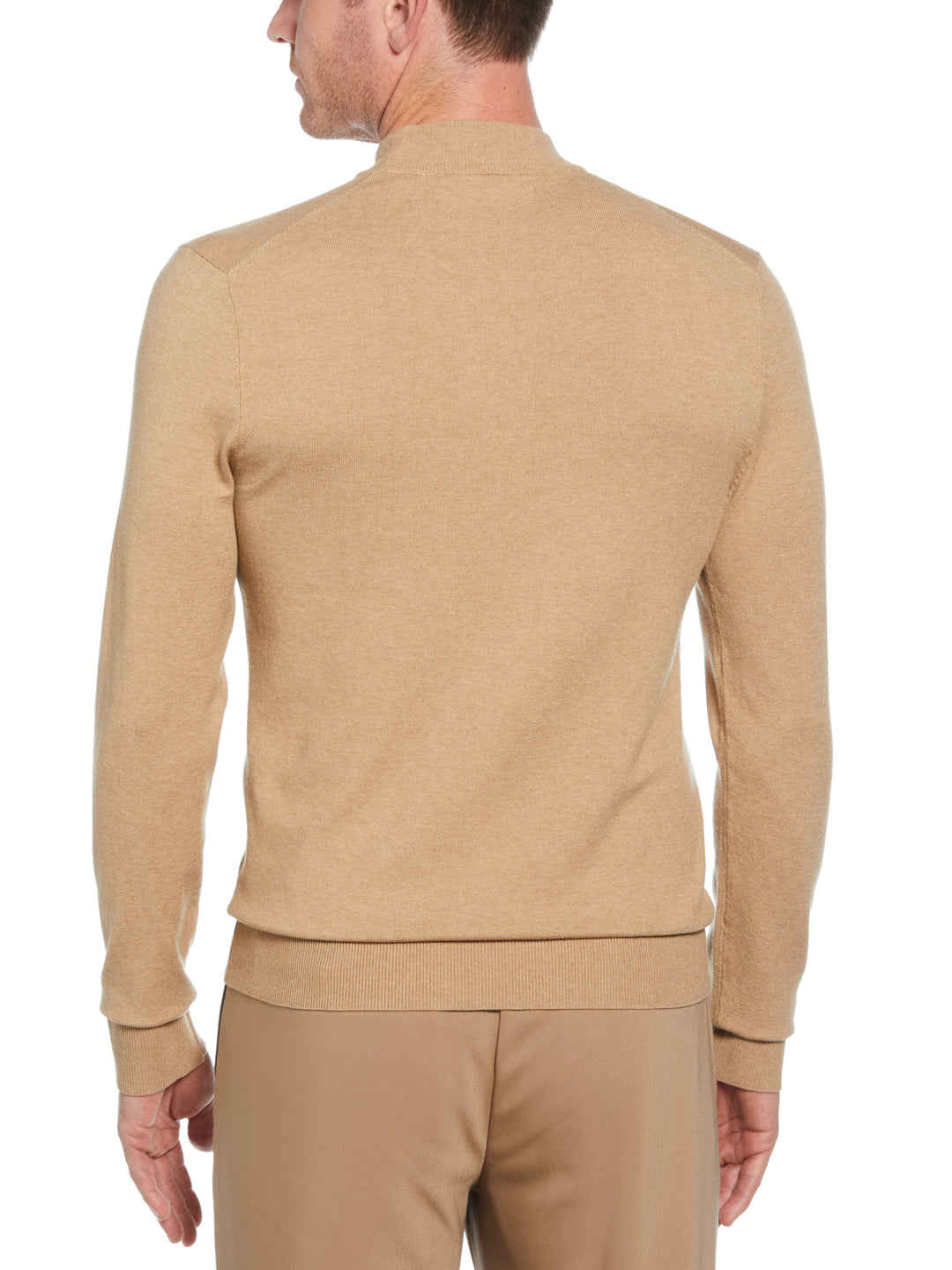 Tech Mock Neck Pullover Sweater (Camel Heather) 