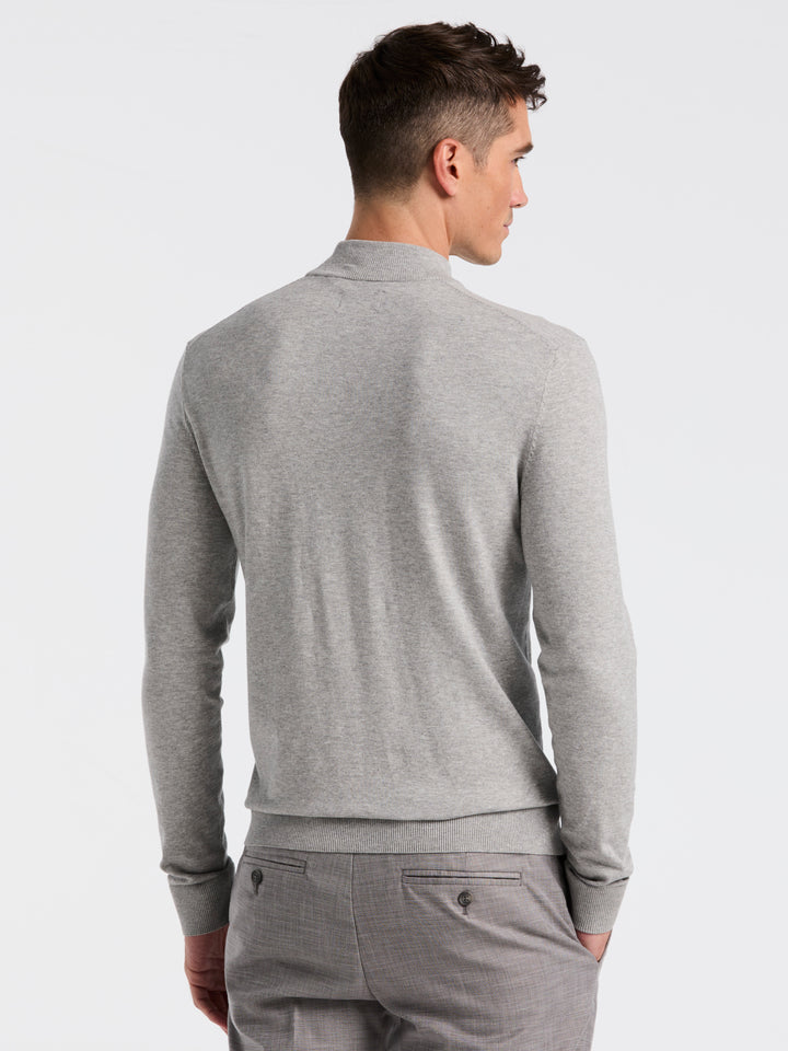 Tech Mock Neck Pullover Sweater (Quiet Gray Heather) 