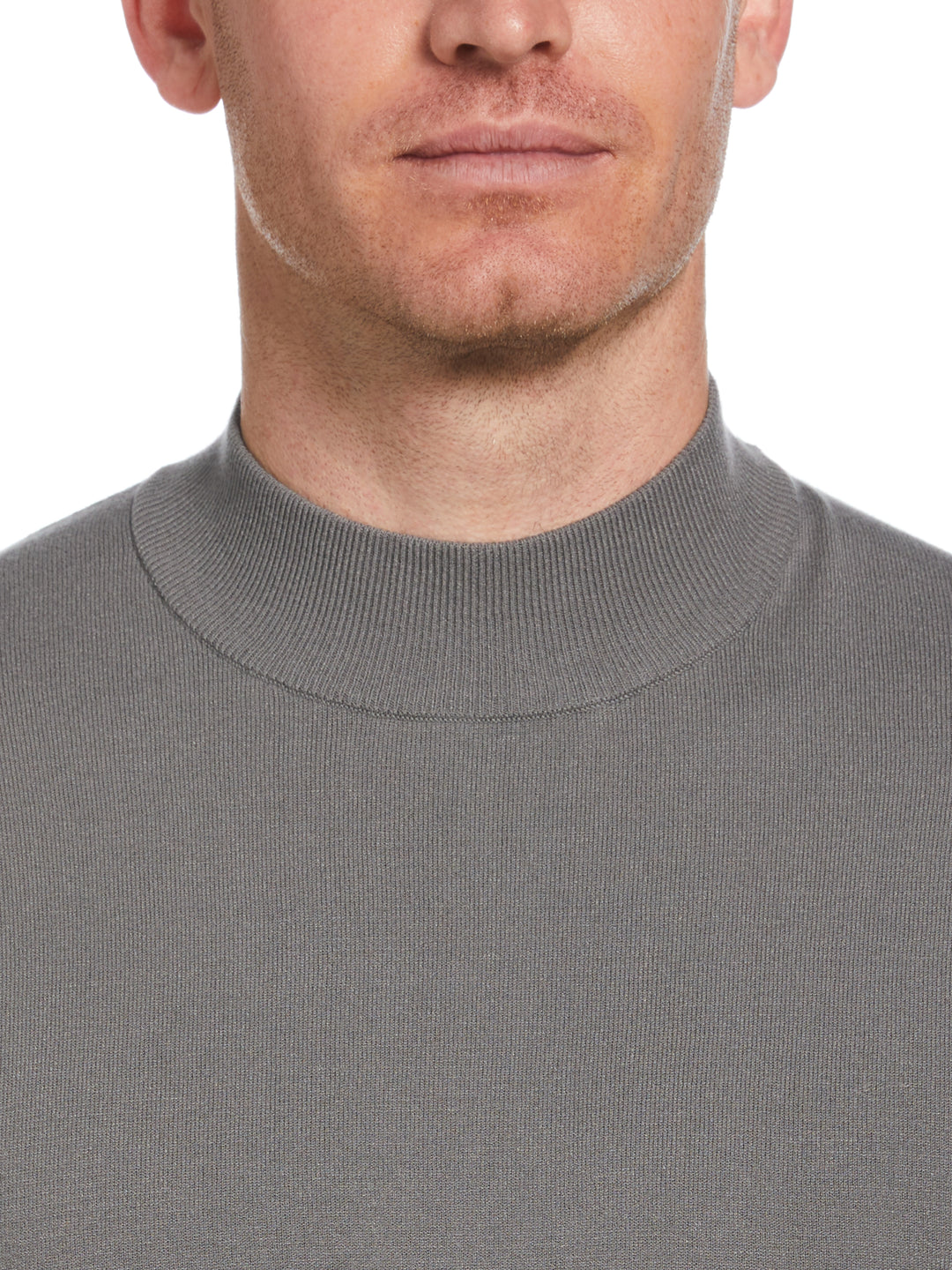 Tech Mock Neck Pullover Sweater (Steel Gray) 