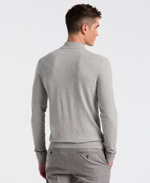 Tech Mock Neck Pullover Sweater (Quiet Gray Heather) 