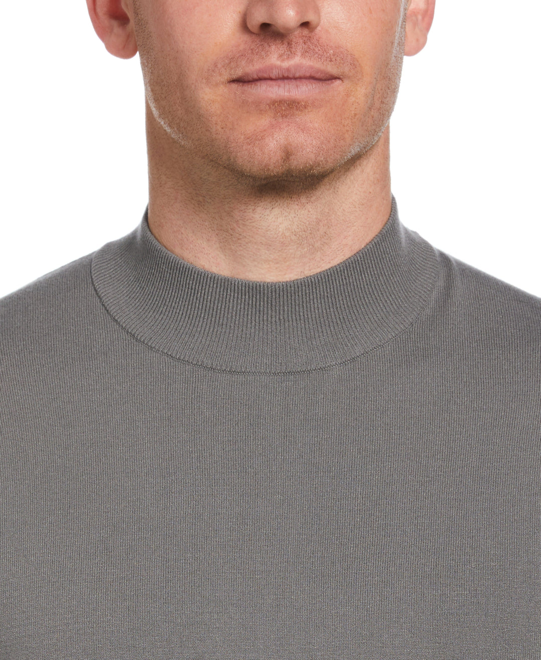 Tech Mock Neck Pullover Sweater (Steel Gray) 