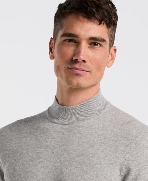 Tech Mock Neck Pullover Sweater (Quiet Gray Heather) 