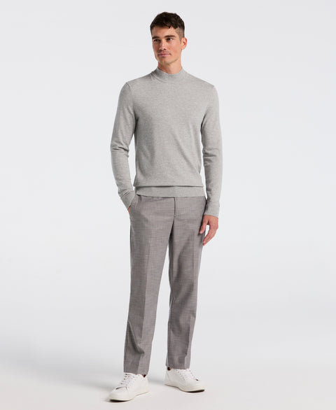 Tech Mock Neck Pullover Sweater (Quiet Gray Heather) 