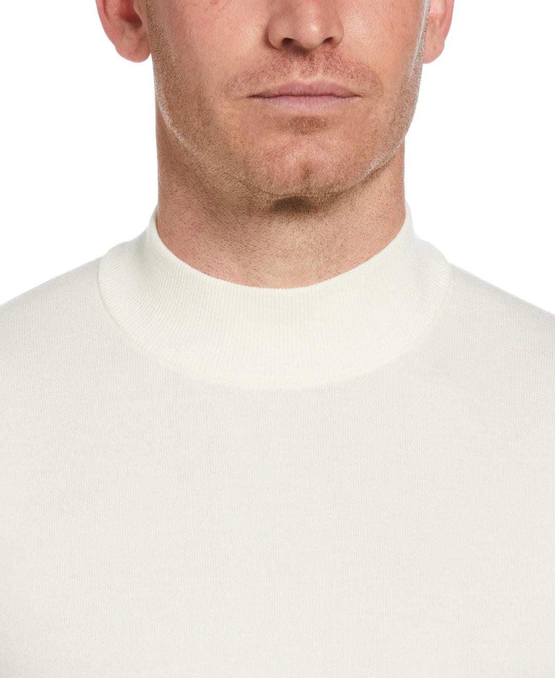 Tech Mock Neck Pullover Sweater (Egret) 