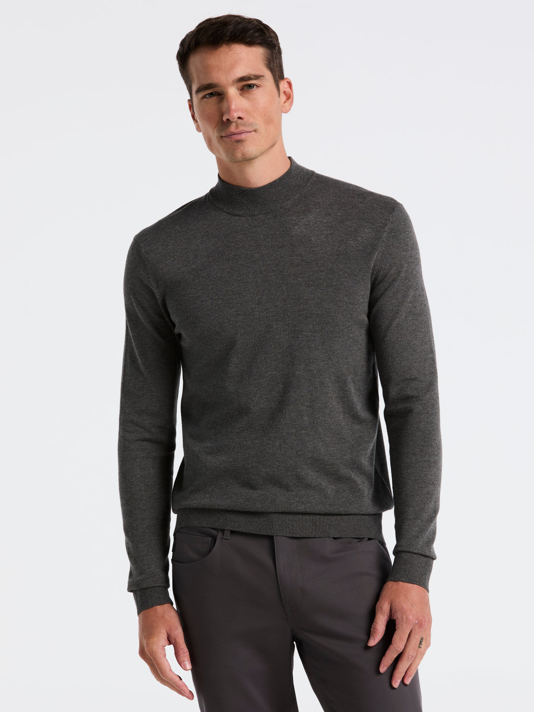 Tech Mock Neck Pullover Sweater (Lava Smoke Htr) 