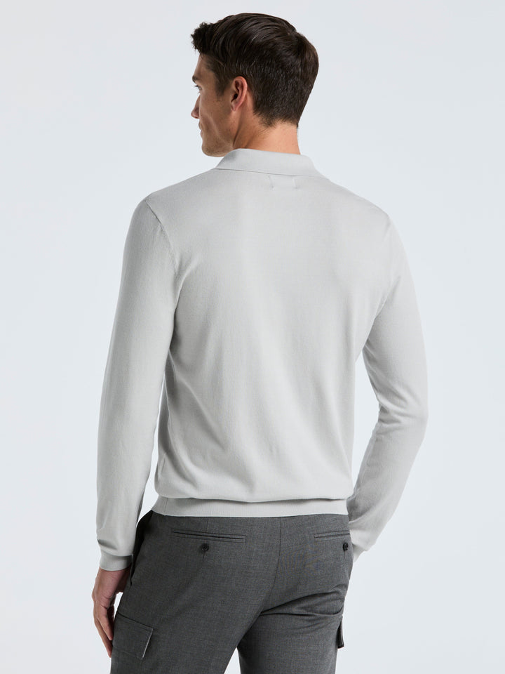 Open Polo Sweater (Quiet Gray) 