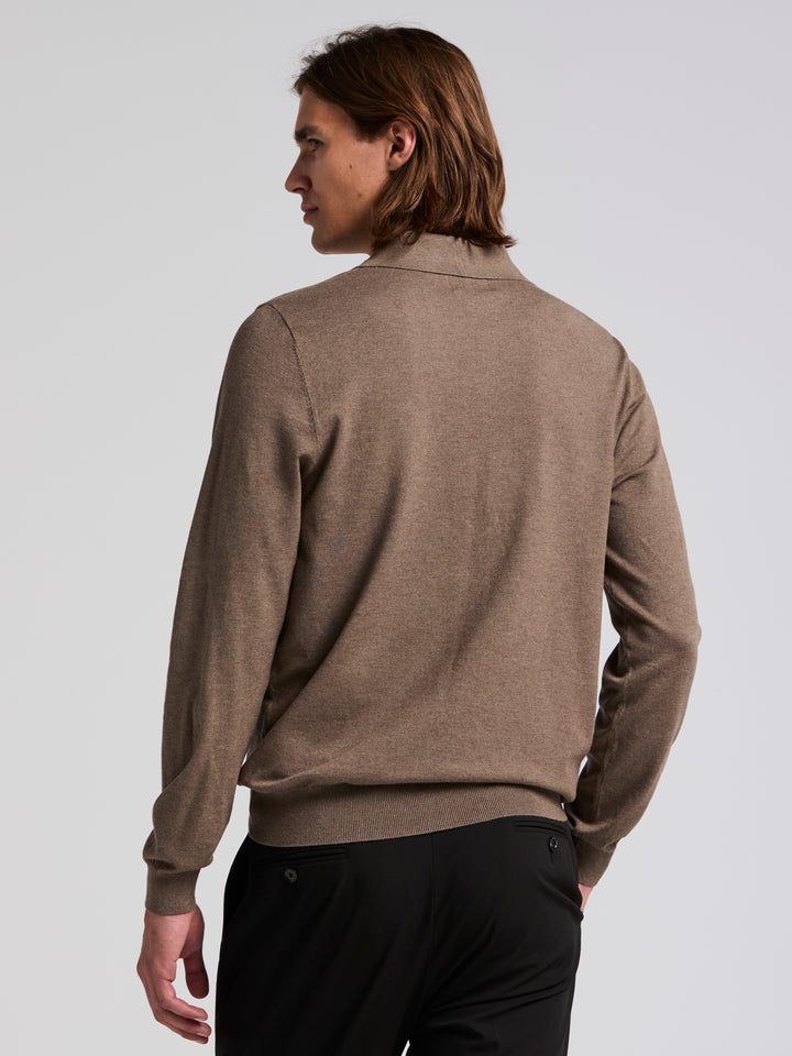 Open Polo Sweater (Driftwood Htr) 