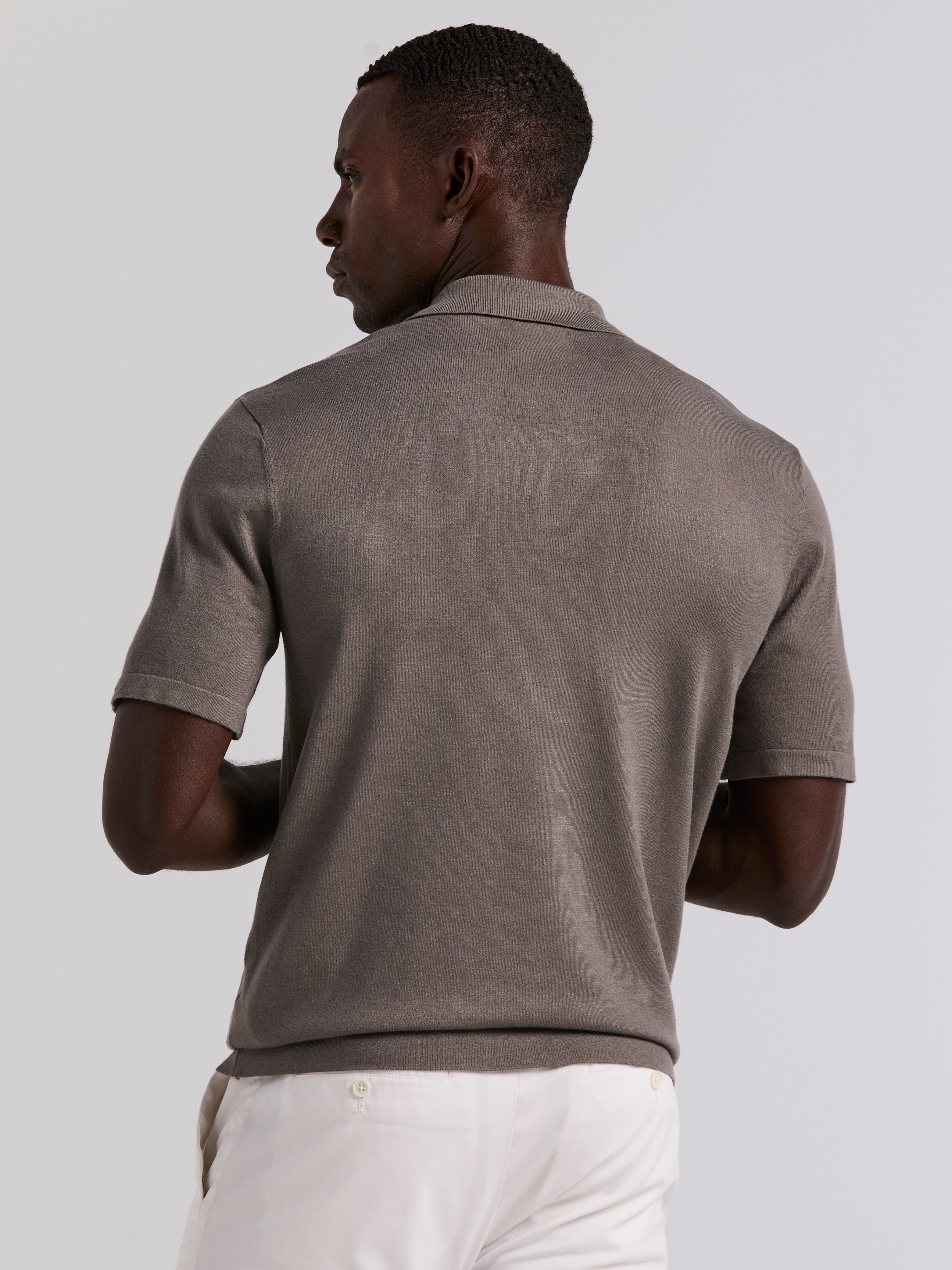 Tech Knit Open Collar Sweater Polo – Perry Ellis