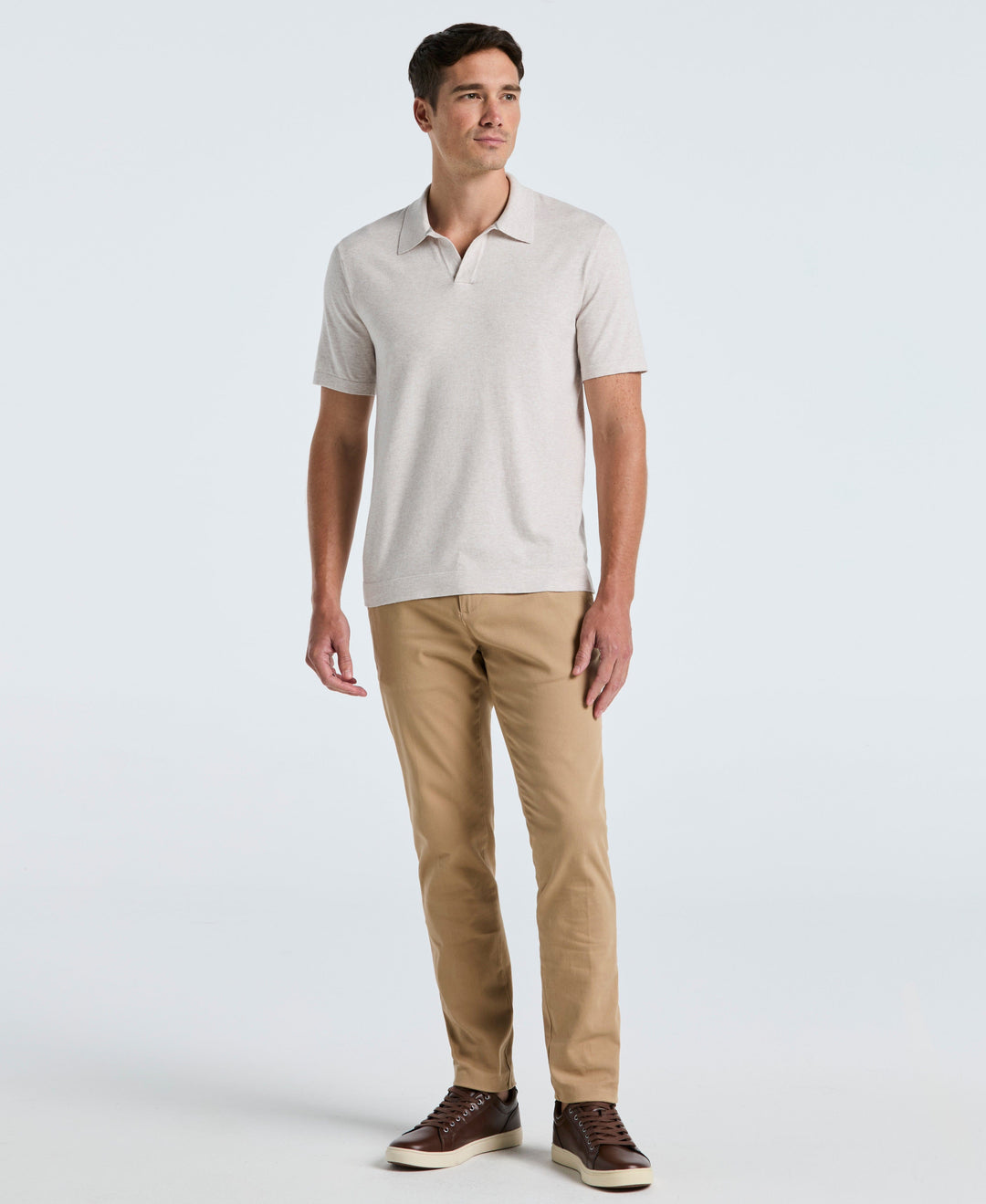 Open Polo Sweater (Island Fossil Htr) 