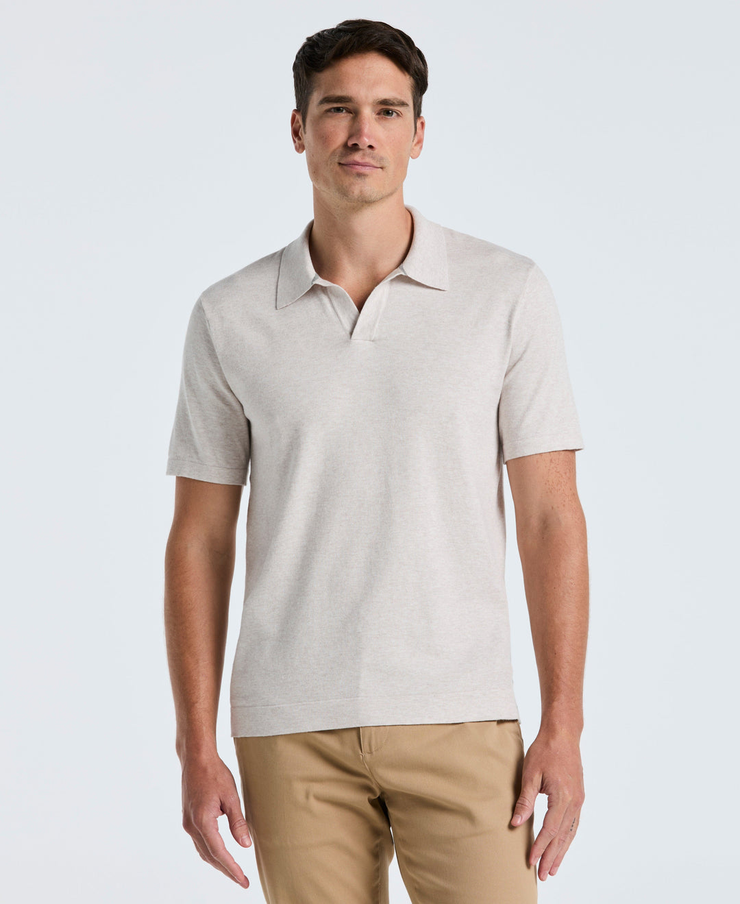 Open Polo Sweater (Island Fossil Htr) 