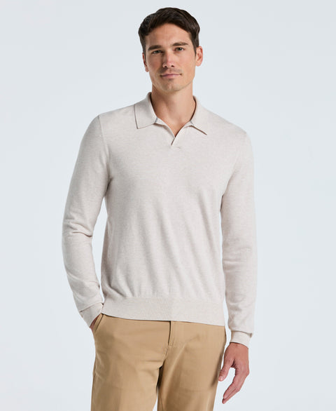 Open Polo Sweater (Island Fossil Htr) 