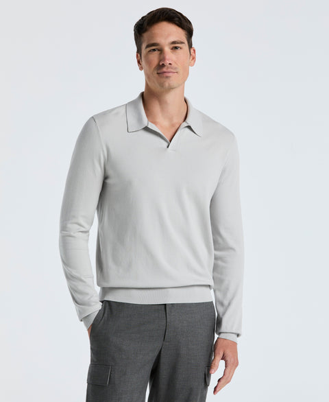 Open Polo Sweater (Quiet Gray) 