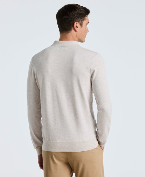 Open Polo Sweater (Island Fossil Htr) 