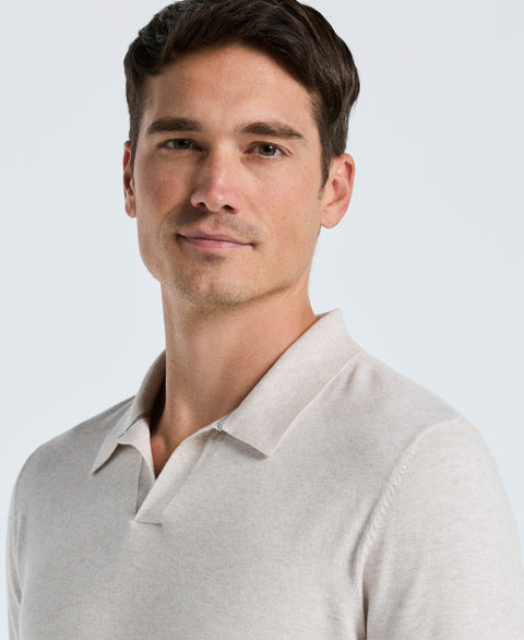 Open Polo Sweater (Island Fossil Htr) 