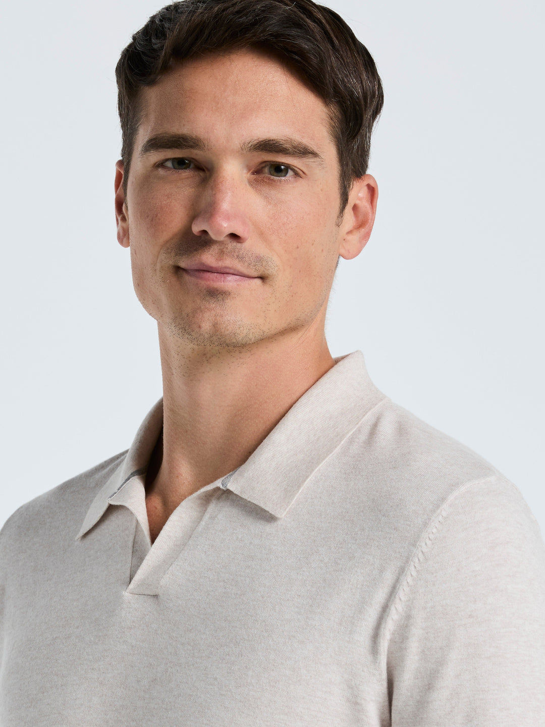 Open Polo Sweater (Island Fossil Htr) 