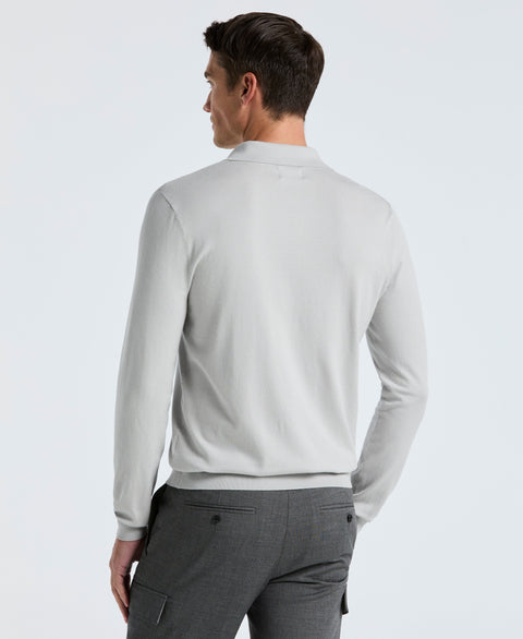 Open Polo Sweater (Quiet Gray) 