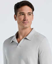 Open Polo Sweater (Quiet Gray) 