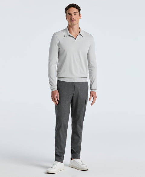 Open Polo Sweater (Quiet Gray) 