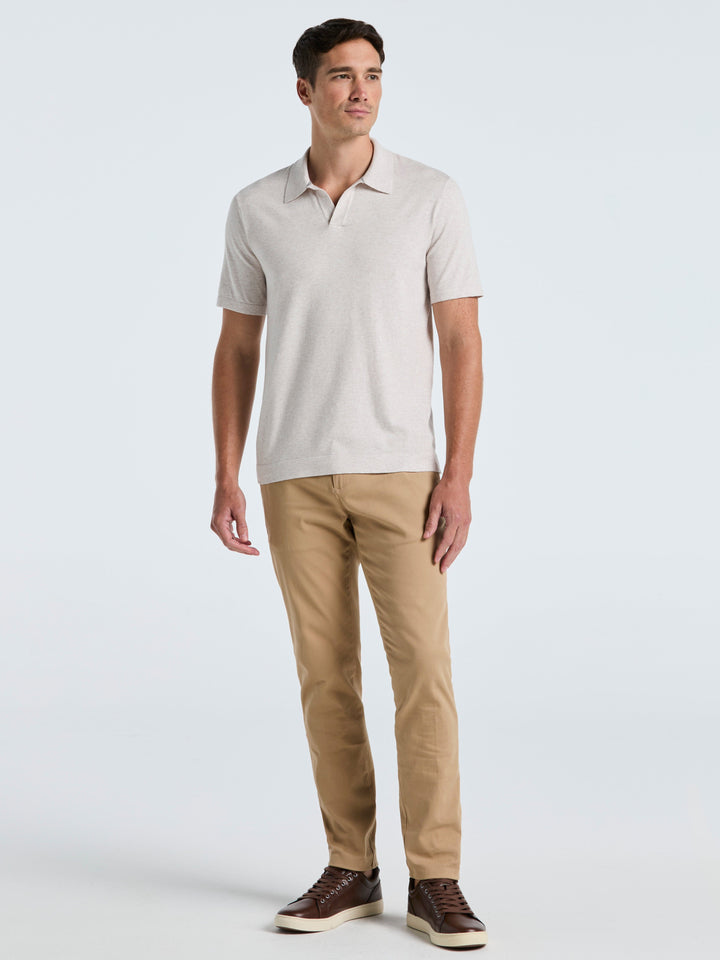Open Polo Sweater (Island Fossil Htr) 
