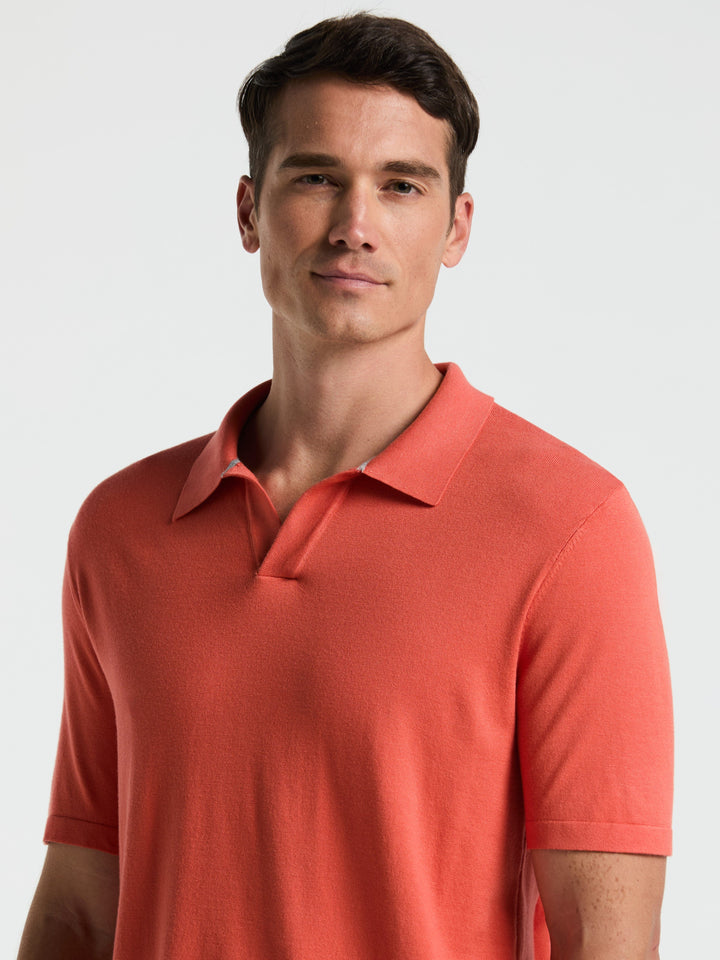Open Polo Sweater (Burnt Sienna) 