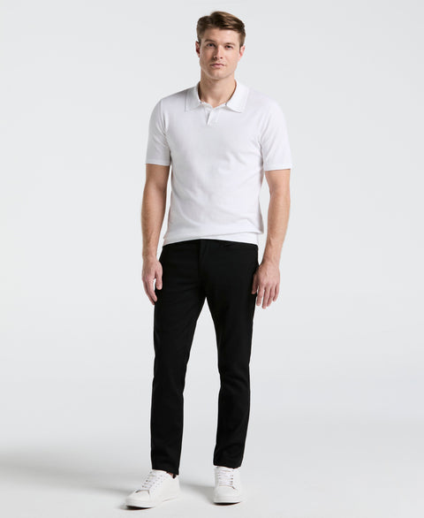 Open Polo Sweater (Bright White) 