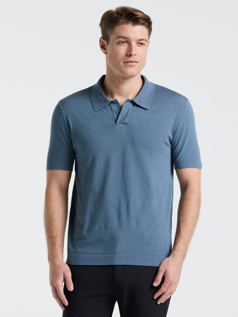 Open Polo Sweater (Blue Mirage) 