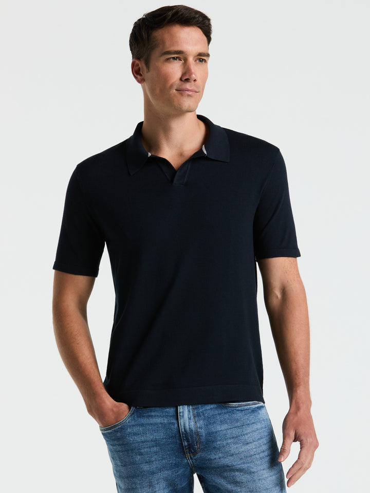 Open Polo Sweater (Dark Sapphire) 