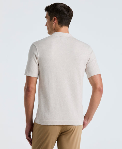 Open Polo Sweater (Island Fossil Htr) 