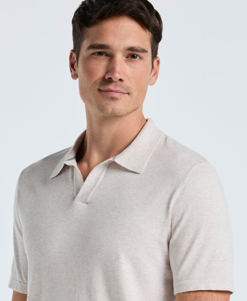 Open Polo Sweater (Island Fossil Htr) 