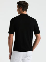 Open Polo Sweater (Black) 
