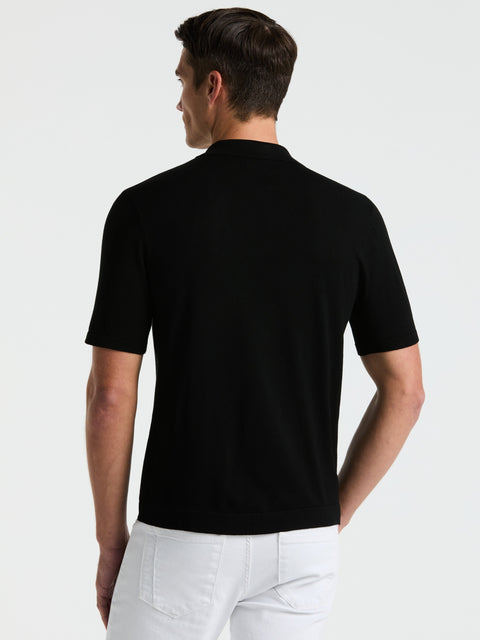Open Polo Sweater (Black) 