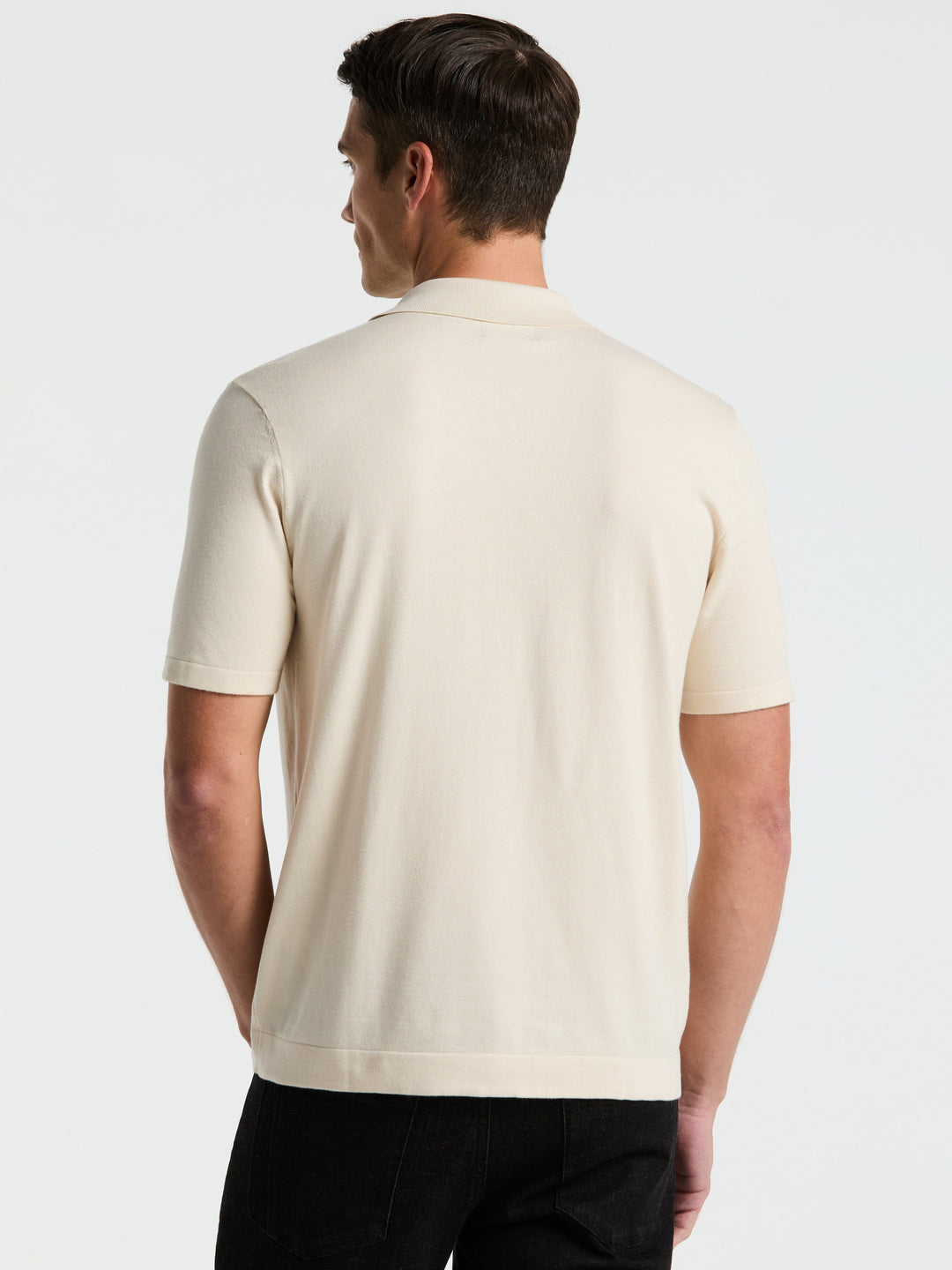 Open Polo Sweater (Birch) 