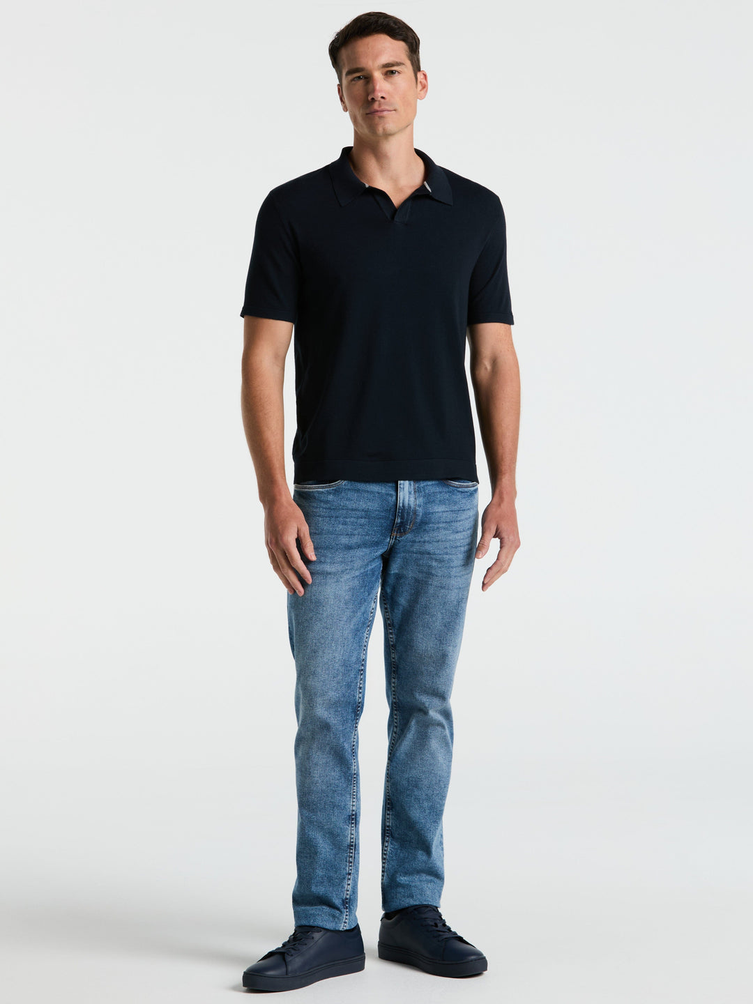 Open Polo Sweater (Dark Sapphire) 